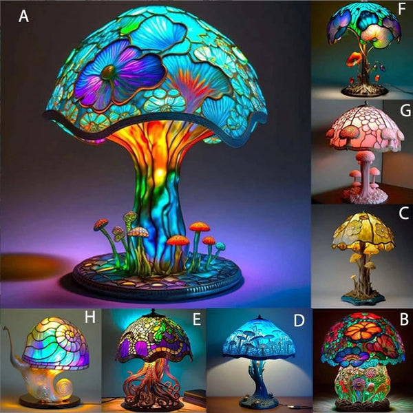 Table Lamp Plant Flower Series Snail Octopus Colorful Retro Night Light TYPE-F