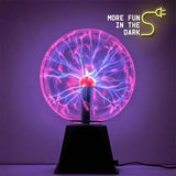 8 Inch Sound Control Magic Plasma Ball Lamp LED Night Light Atmosphere Touch Glass Plasma Light Christmas Party Decor Lighting